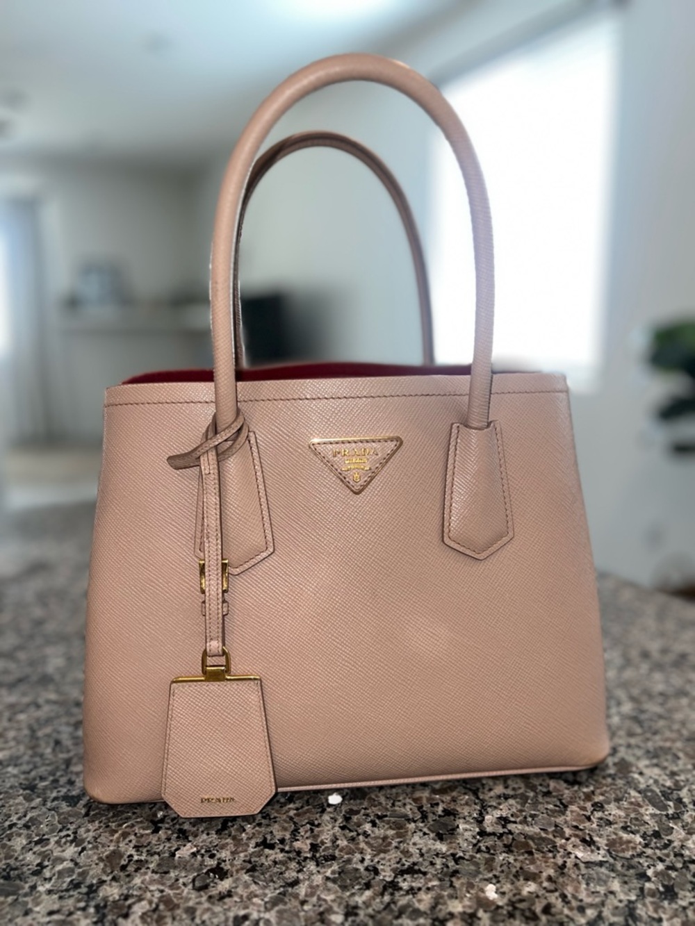 Prada Double Medium Saffiano leather tote